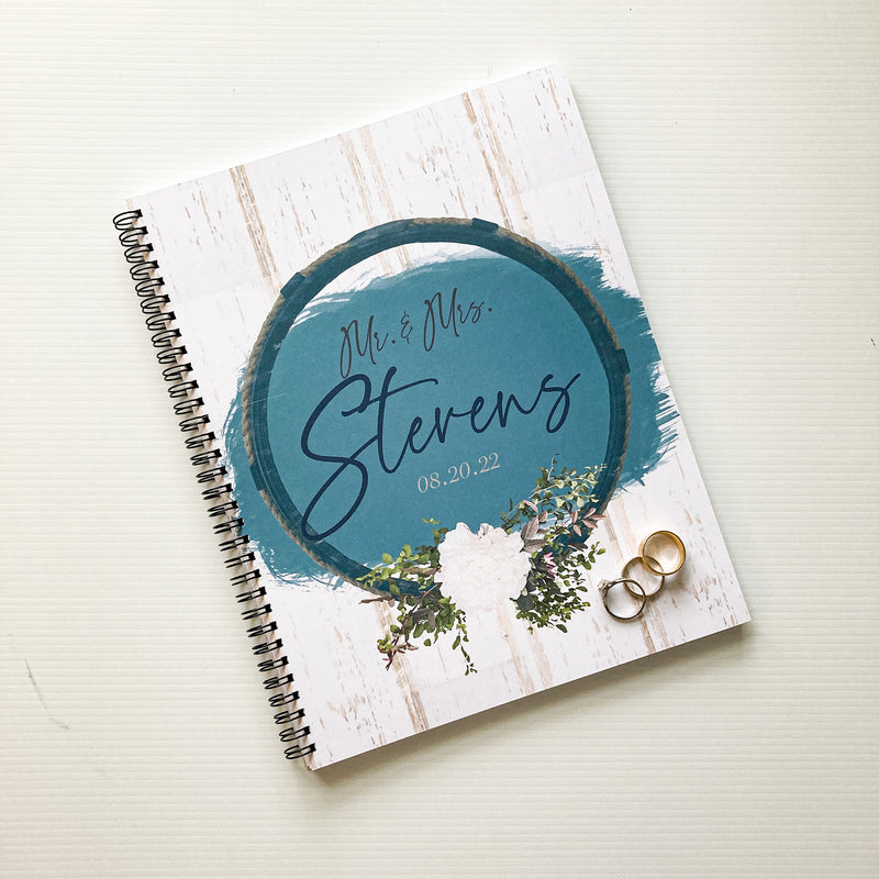 wedding memory book- peonies - cover