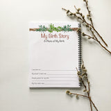 Rustic design Baby Book, My Birth Story page