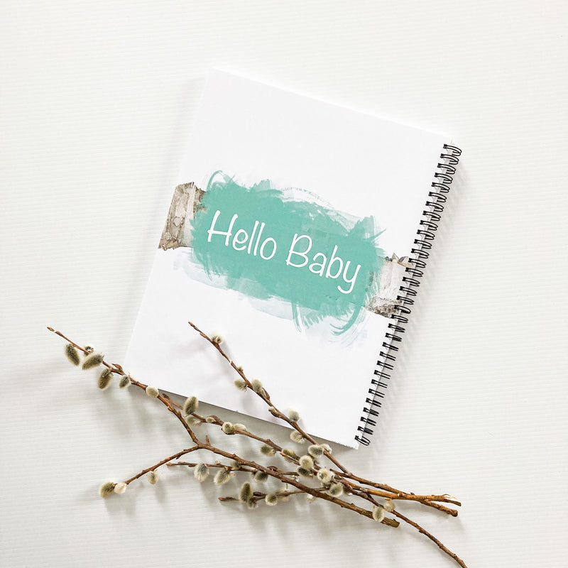 Birch design Baby Book, Hello Baby section header page