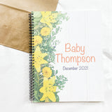 pregnancy journal memory book with yellow florals